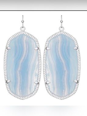 KENDRA SCOTT Elle Silver Drop earrings in Blue Lace Agate
